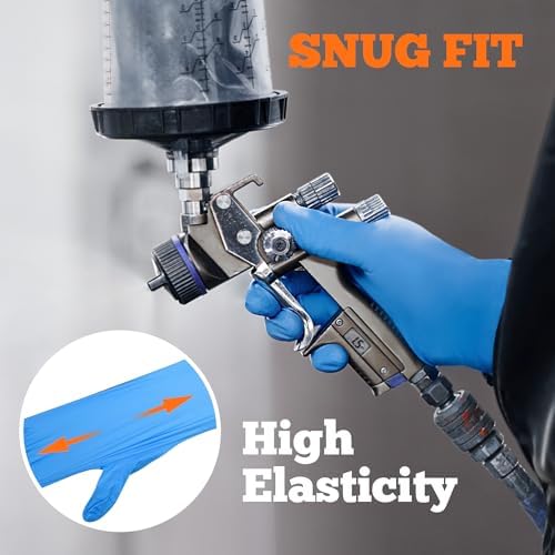 TitanFlex Disposable Nitrile Gloves 6 mil Blue Heavy Duty Disposable Gloves, Cooking Mechanic Gloves, Latex Free Powder Free