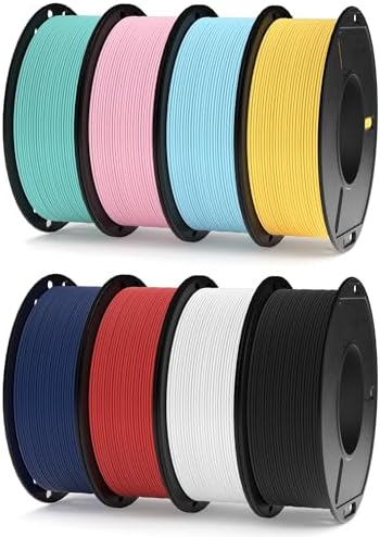 ELEGOO 250g Matte PLA Filament Bundle 1.75mm, 8 Colors 3D Printer Filaments Dimensional Accuracy +/- 0.02mm, 8 Pack 250g Spool Multicolors Fits for Most FDM 3D Printers