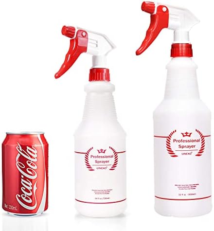 Plastic Spray Bottle (4 Pack, 32 Oz, All-Purpose) Heavy Duty Spraying Bottles Leak Proof Mist Empty Water Bottle for Cleaning Solution Planting Pet with Adjustable Nozzle and Measurements