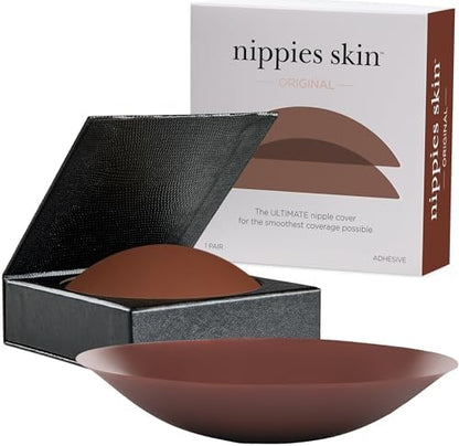 Nippies Nipple Covers for Women - Sticky Adhesive Silicone Pasties - Reusable Pasty Nipple Cover with Travel Box