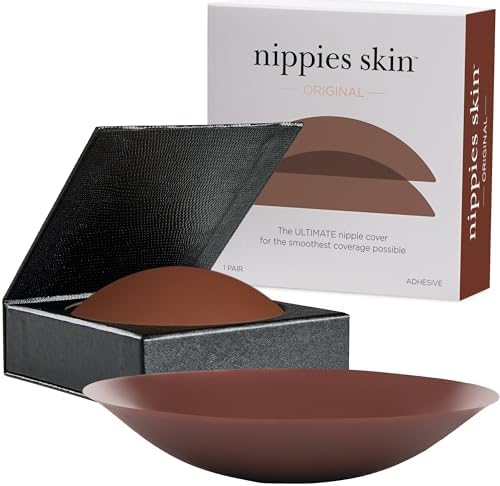 Nippies Nipple Covers for Women - Sticky Adhesive Silicone Pasties - Reusable Pasty Nipple Cover with Travel Box
