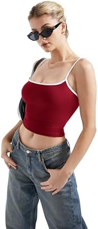 SUUKSESS Women Sexy Square Neck Tank Top Summer Y2K Going Out Basic Cami Shirt