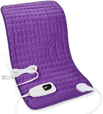 Heating Pad-Electric Heating Pads for Back,Neck,Abdomen,Moist Heated Pad for Shoulder,Knee,Hot Pad for Arms and Legs,Dry&Moist Heat & Auto Shut Off(Purple, 12''×24'')