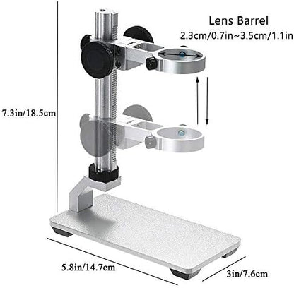 Aluminum Alloy Stand Holder for USB/Wi-Fi Digital Microscope, Bysameyee Universal Diameter Metal Mount with Microscope Carrying Case