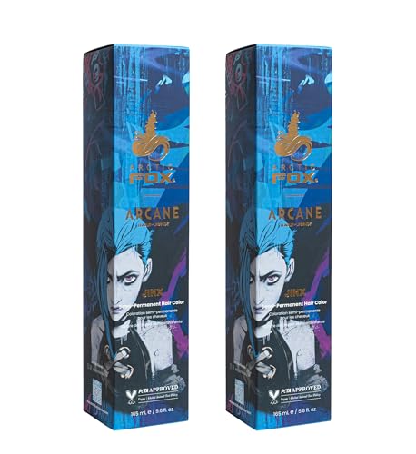 Arctic Fox Jinx Semi Permanent Hair Dye, Vibrant Blue Vegan & Cruelty Free Hair Color, Ammonia Free, Conditioning Formula, Long Lasting, For All Hair Types, 5.6 Fl Oz (Pack of 2)
