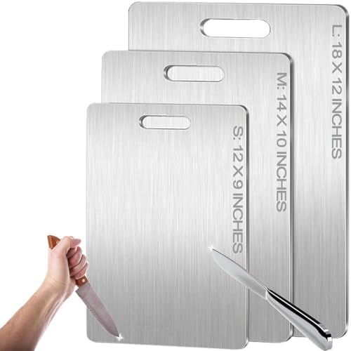 Titanium Cutting Board - 2025 New Upgrade 100% Pure Titanium Cutting Boards for Kitchen Double Sided Non Toxic Titanware Cutting Board,Hygiene Durable Dishwasher Safe Chopping Board (18"L x 12"W)