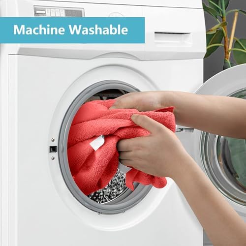 HOMEXCEL Red Microfiber Cleaning Cloth, 100 Pack Cleaning Towels for Kitchen, Lint Free, Scratch-Free, Highly Absorbent, and Reusable Cleaning Rags for House, Window and Glass, Cars, 11.5 X11.5 inch