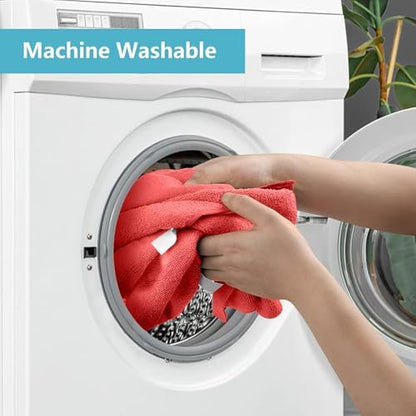 HOMEXCEL Red Microfiber Cleaning Cloth, 100 Pack Cleaning Towels for Kitchen, Lint Free, Scratch-Free, Highly Absorbent, and Reusable Cleaning Rags for House, Window and Glass, Cars, 11.5 X11.5 inch