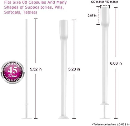 (60 Counts) Nieteyrue Suppository Applicator for Women Fit to Size 00 Cap-sules Soft Tip Auxiliary Tool for Pills Feminine Care Tablet Applicators Individually Wrapped