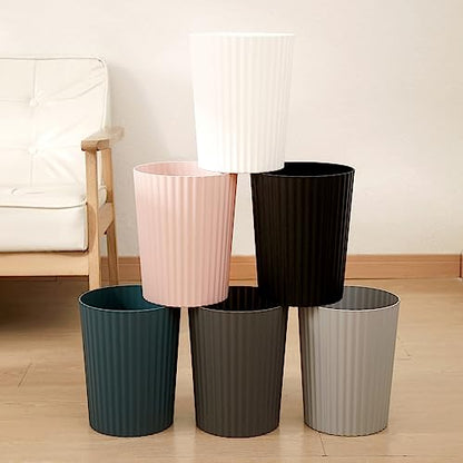 JiatuA Small Trash Can Plastic Wastebasket Round Garbage Container Bin for Bathroom, Kitchen, Bedroom, Home Office, College Dorm, Grey 2 Pack