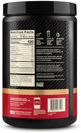 Optimum Nutrition Gold Standard 100% Whey Protein Powder, Double Rich Chocolate, 1 Pound (Pack of 1)