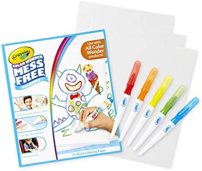 Crayola Color Wonder Paintbrush Pens & Paper, Mess Free Coloring for Toddlers, Painting Set, Toddler Arts & Crafts, Kids Gift