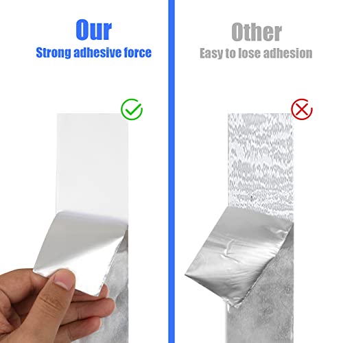 Romeda Aluminum Tape, 2 Inch x 164 Feet, Silver, 3.9 Mil, Heavy Duty, Heat & UV Resistant, HVAC & Ductwork