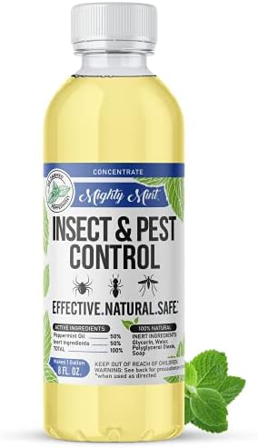 Mighty Mint Peppermint Oil Insect Repellent Concentrate– Natural Indoor & Outdoor Bug Control for Spiders, Ants, Roaches, and More – Plant-Based, Extra-Strong Formula - 8 oz