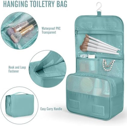 Veken 10 Set Packing Cubes for Travel Essential, Suitcase Organizer Bags in 4 Sizes, Carry-On Luggage Accessories with Large Laundry & Hanging Toiletry Bag, Must-Have for Airplane, Road Trip & Camping