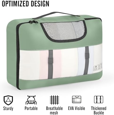 Veken 10 Set Packing Cubes for Travel Essential, Suitcase Organizer Bags in 4 Sizes, Carry-On Luggage Accessories with Large Laundry & Hanging Toiletry Bag, Must-Have for Airplane, Road Trip & Camping