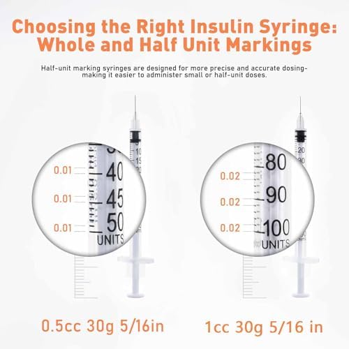U-100 1cc 30g 5/16 In (8mm) Syringe with Needle, Individually Wrapped, Pack of 100