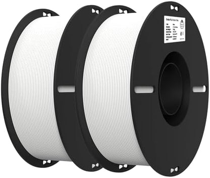 Creality 3D Printer Filament, PLA Filament 1.75mm Bundle 2Kg for 3D Printing, Ender PLA Filament No-Tangling, Strong Bonding & Overhang Performance, Accuracy +/- 0.02mm (White & White 2-Pack)
