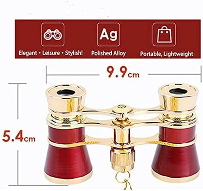 Yourelexit® Opera Glasses Binoculars 3X25 Lorgnette Theater Glasses Optical BK9 Mini Compact Lightweight Built-in Foldable Adjustable Handle Vintage for Adults Kids Women in Musical Concert Cinema
