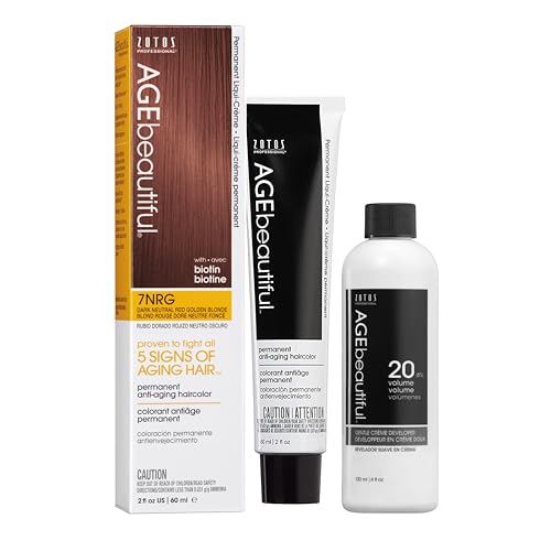 AGE beautiful Permanent Hair Color Dye Liqui Creme | 100% Gray Coverage | Anti-Aging Haircolor | Biotin for Thicker, Fuller Hair | Professional Salon Coloring