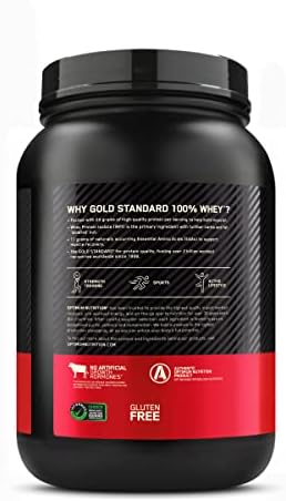 Optimum Nutrition Gold Standard 100% Whey Protein Powder, Delicious Strawberry, 2 Pound (Packaging May Vary)
