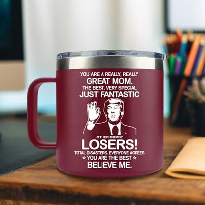 MFGNEH Mothers Day Gifts for Mom,Mom Birthday Gifts,Mother Gift for Christmas, Gift for Mama from Daughter,Son,Kids,New Moms for Women,Thank You Mother,14oz Red Tumbler Mug