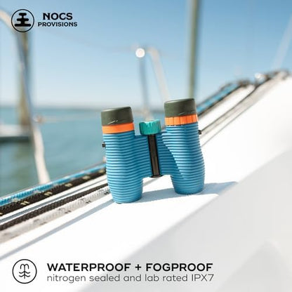 Nocs Provisions Standard Issue 8x25 Waterproof Binoculars, 8X Magnification, Bak4 Prism, Wide View Multi-Coated Lenses for Bird Watching, Hiking & Backpacking - Cobalt Blue II
