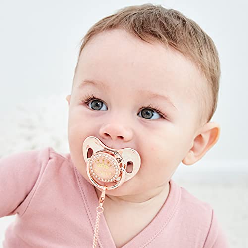 Personalized Any Name Bling Gold Silver Pacifier and Clip Set 18 Colors BPA Free Safe Unique Design Luxurious Dummy Ideal Gift for Baby Show New Born