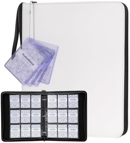 Premium 9-Pocket Card Binder 720 Capacity, Zippered Trading Card Holder for MTG, Sports & Collectible Cards – Acid-Free, Durable & Travel-Friendly Storage (White, 9 Pocket)