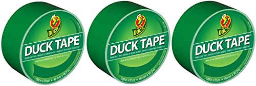 Duck Brand 1304968 Color Duct Tape, Green, 1.88 Inches x 20 Yards Each Roll, 3 Rolls