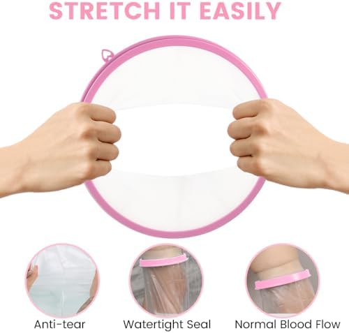 Waterproof Cast Covers for Shower Leg, Adult Cast Bag Cover Protector, Showering/Swimming/Bath Boots for Foot after Surgery, Broken Ankle Wound Recovery Supplies/Accessories, Boot, Sleeve, Pink