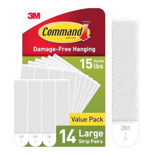 Command 15 lb Large Picture Hanging Strips 28 Pairs (56 Strips), Damage-Free Hanging Picture Hangers, No Tools Wall Hanger for Home Decor, White Adhesive
