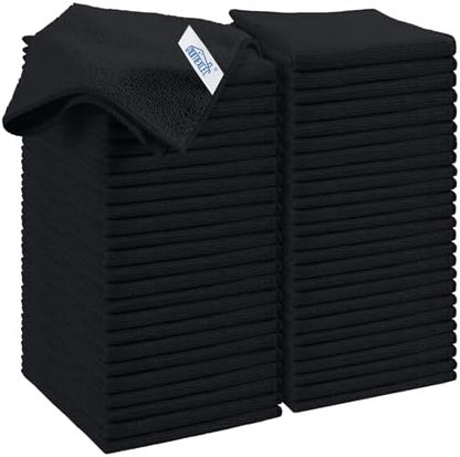 HOMEXCEL Black Microfiber Cleaning Cloth, 50 Pack Cleaning Towels for Kitchen, Lint Free, Scratch-Free, Highly Absorbent, and Reusable Cleaning Rags for House, Window and Glass, Cars, 11.5 X11.5 inch
