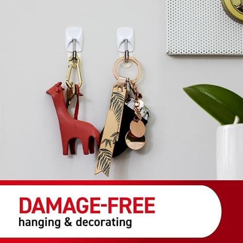 Command Small Wire Toggle Hooks, Damage Free Hanging Wall Hooks with Adhesive Strips, No Tools Wall Hooks for Hanging Organizational Items in Living Spaces, 28 White Hooks and 32 Command Strips