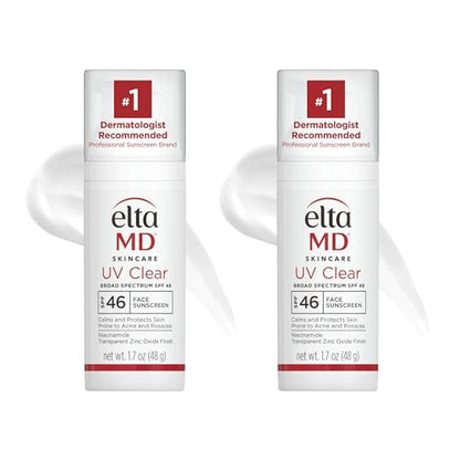 EltaMD UV Clear Face Sunscreen SPF 46, Oil-Free Sunscreen with Zinc Oxide, Dermatologist Recommended