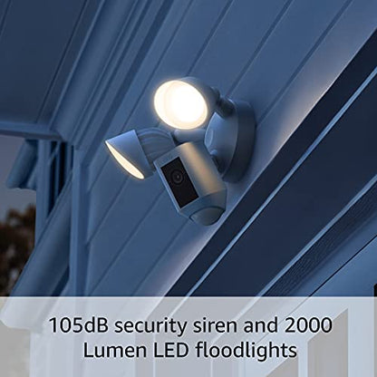 Ring Floodlight Cam Wired Plus — Outdoor home or business security with motion-activated 1080p HD video and floodlights, (2021 release) White