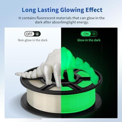 ANYCUBIC PLA 3D Printer Filament, Glow in The Dark, 3D Printing PLA Filament 1.75mm Dimensional Accuracy +/- 0.02mm, 1KG Spool (2.2 lbs), Glow Green