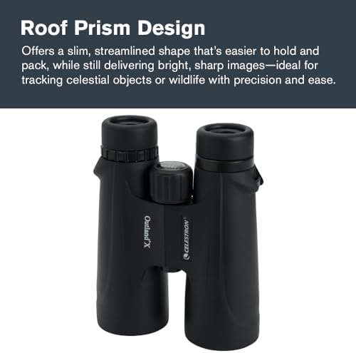Celestron – Outland X 10x50 Binoculars – Waterproof & Fogproof – Binoculars for Adults – Multi-Coated Optics and BaK-4 Prisms – Protective Rubber Armoring, Black