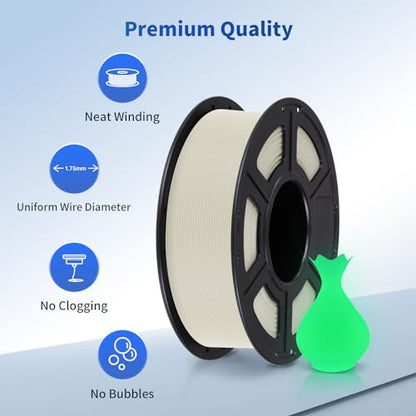 ANYCUBIC PLA 3D Printer Filament, Glow in The Dark, 3D Printing PLA Filament 1.75mm Dimensional Accuracy +/- 0.02mm, 1KG Spool (2.2 lbs), Glow Green