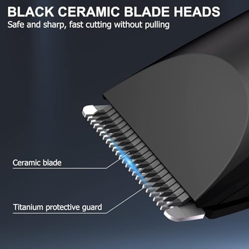 OLOV Electric Body Hair Trimmer - Groin Trimmer for Men - Bikini Trimmer Women - Wet/Dry Shaver Groomer, Replaceable Ceramic Blade Heads, USB Recharge Dock, Waterproof Hygiene Razor,Black