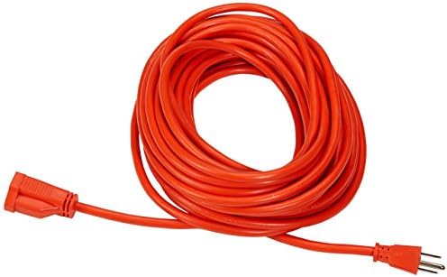Amazon Basics 50 foot 3-Prong Vinyl Indoor/Outdoor Extension Cord - 13 Amps, 1625 Watts, 125 VAC, Orange