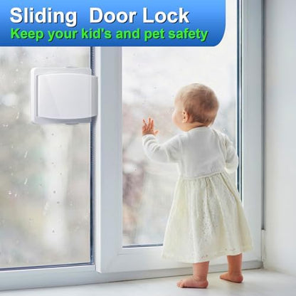 Sliding Door Lock, 6 Pack Child Safety Sliding Glass Door Lock for Sliding Glass Doors, Sliding Windows, Sliding Closet, etc. Easy to Installation Provides More Security for Your Baby and Pets