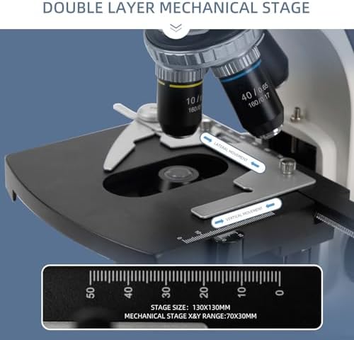 SWIFT SW380B Binocular Compound Microscope,40X-2500X with 1.3MP Camera,100pcs Microscope Slides,Microscope Kit for Students School Lab