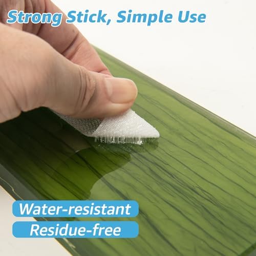 Art3d 48 Sets Hook and Loop Tape Sticky Back, 4"x6" Double-Sided Adhesive Strip,Heavy Duty, White