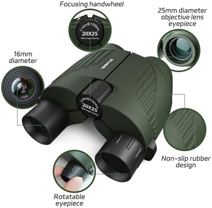 20X25 Small Binoculars for Adults and Kids, Large Eyepiece Binoculars for Bird Watching Easy Focus, Pocket High Powered Opera Glasses for Concert, Cruise Ship, Travel Must Have