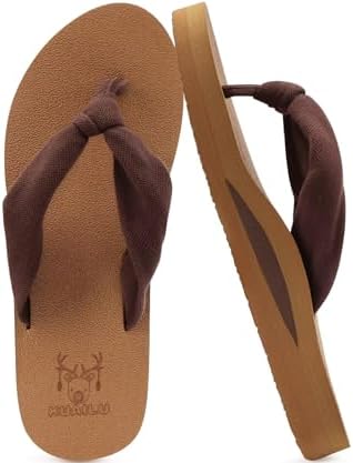 KuaiLu Flip Flops for Women with Arch Support Yoga Mat Comfortable Summer Beach Walking Thong Cushion Sandals Slip On Indoor Outdoor