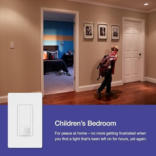 Lutron Maestro Motion Sensor Light Switch Indoor for Bathroom, Garage, Laundry Room, Any Bulbs, Occupancy Vacancy Sensor, Single-Pole, MS-OPS2-WH, White