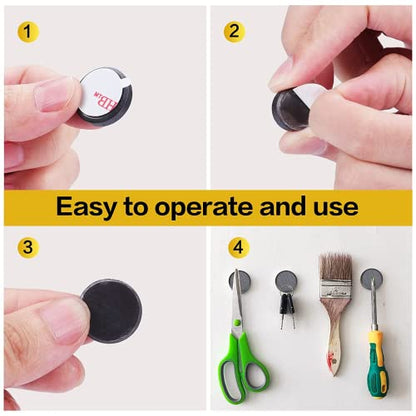 DIYMAG Ceramic Round Magnets for Crafts 75 Packs with Adhesive Backing. 0.98Inch (25mm) Small Magnets Perfect for Fridge, DIY, Building, Scientific, Craft, and Office.（0.98 * 0.2Inch-75p）