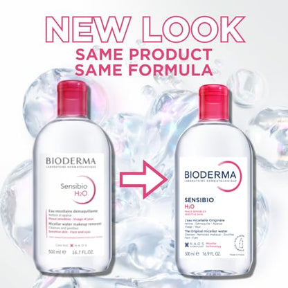 Bioderma - Sensibio - H2O Micellar Water - Makeup Remover Cleanser - Face Cleanser for Sensitive Skin
