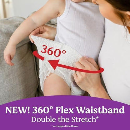 Huggies Size 6 Baby Diapers, Little Movers HuggFit 360° Baby Diapers with 360° Waistband, Size 6 (35+ lbs), 104 Count (2 Packs of 52), Packaging May Vary